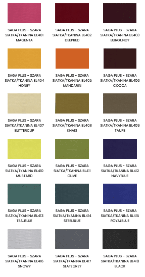 kolory tapicerki saga plus