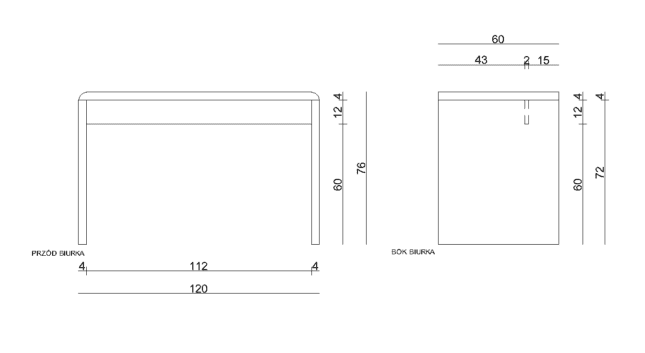 Biurko białe lakierowane BISE
